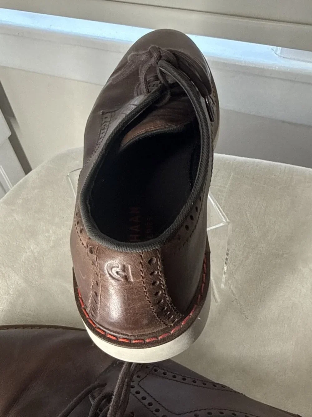 Cole Haan Go-To Plain Toe Oxford Shoes Dark Coffee Brown C35083 Men's Size 10M